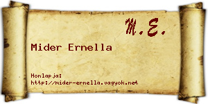 Mider Ernella névjegykártya